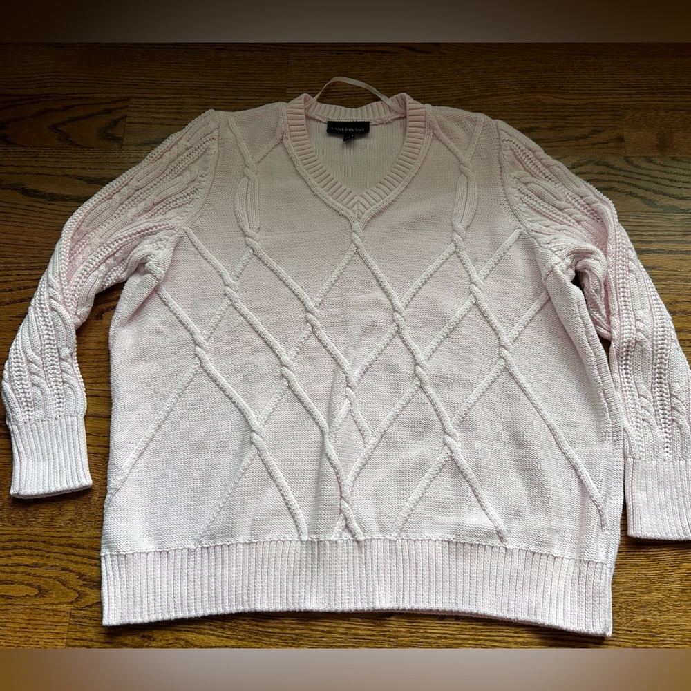 Lane Bryant light pink plus size sweater, 18/20